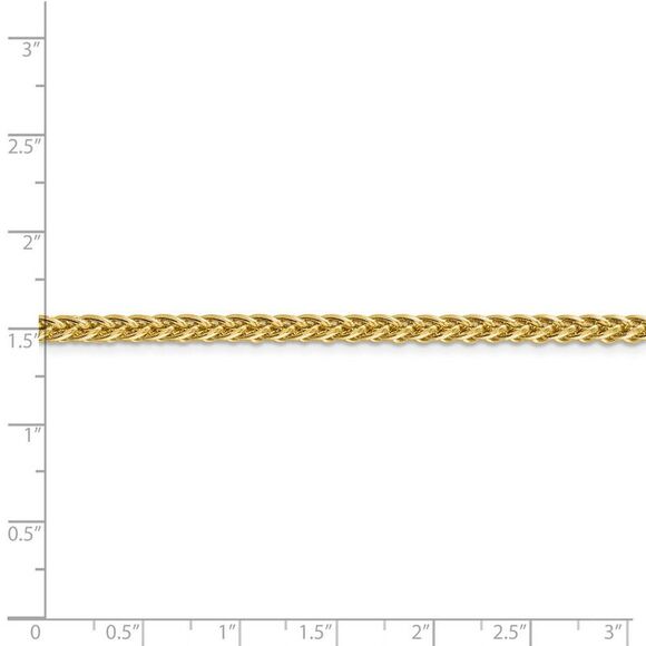 4.3mm, 14k Yellow Gold Hollow Wheat Chain Necklace, 24 Inch - Picture 5 of 8